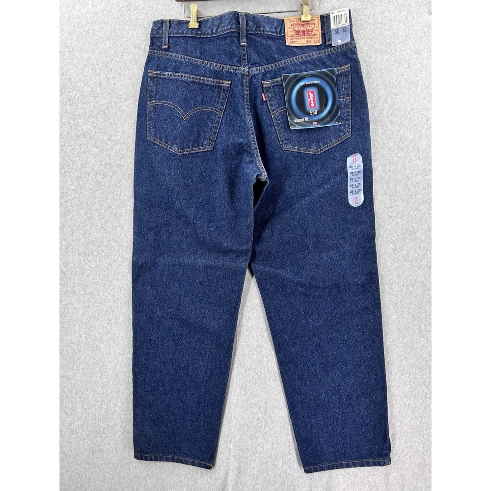 Vintage Men's Levi's 550 Jeans Dark Blue 38x30 Columbia Deadstock Red Tag NOS